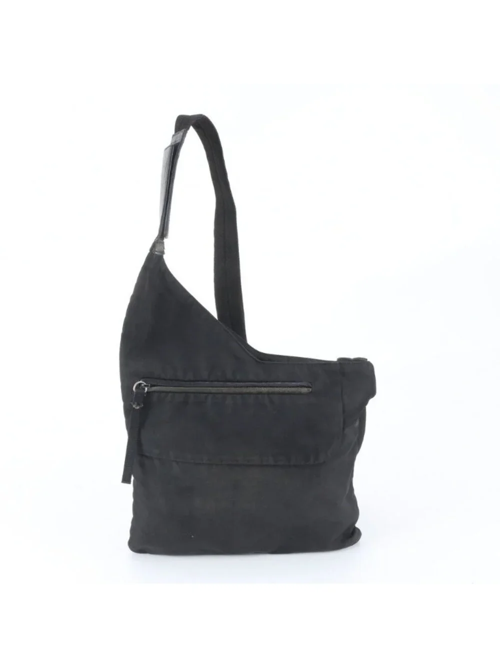Prada Tessuto Nylon Triangle Logo Leather Shoulder Bag Crossbody Messenger